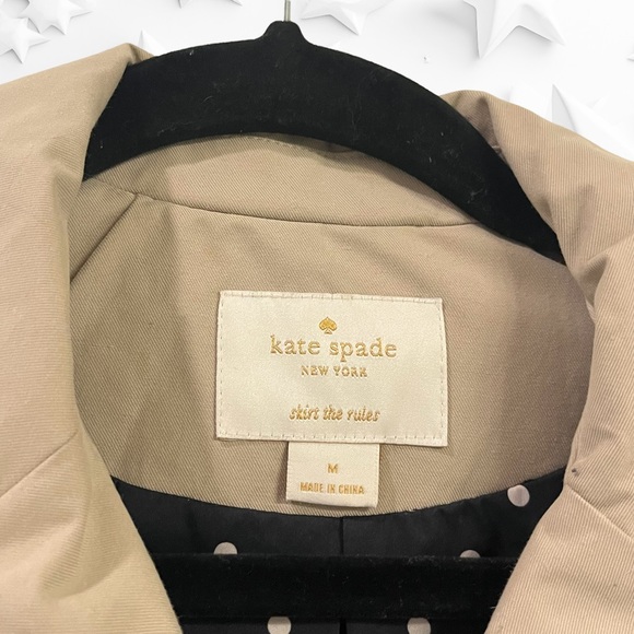 Kate Spade Tan/Black Trench Coat girl size M - Picture 6 of 9